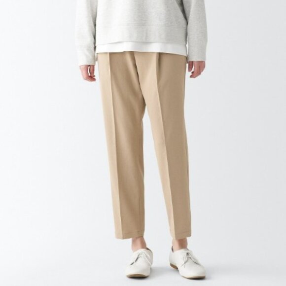 MUJI - High Waisted Pleated Trousers Lilac - Cropped Ankle Pants - Size M - Picture 14 of 16